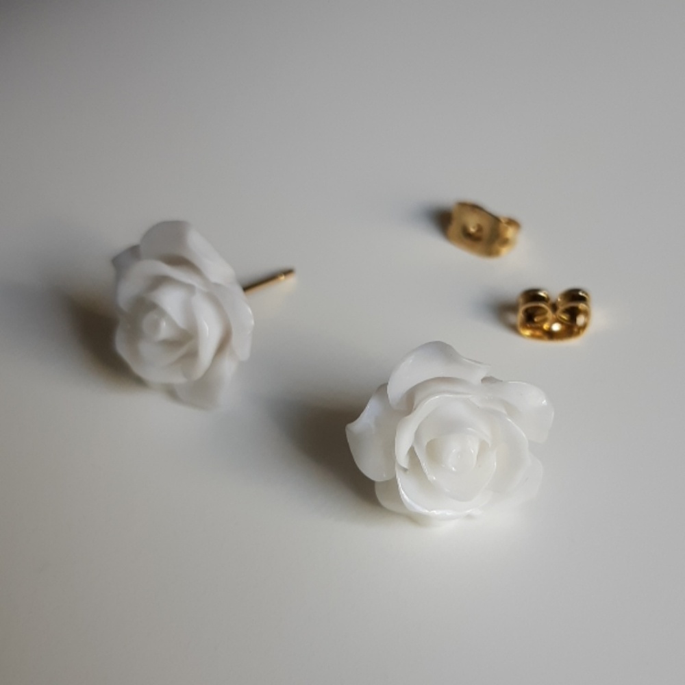 Rose Stud Earrings Floral, Flower